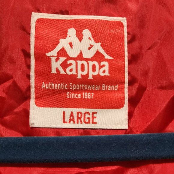 Kappa Windbreaker Jacket Men's Sz L Black Red Hooded Lightweight Retro - Picture 13 of 15